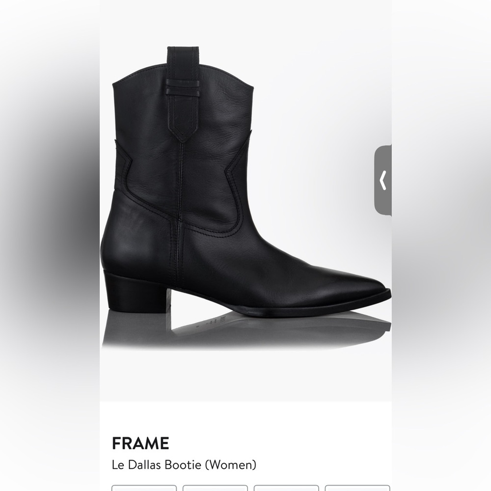NWB $528 Frame Women Le Dallas Black Leather Western Cowboy Boots size 40/9